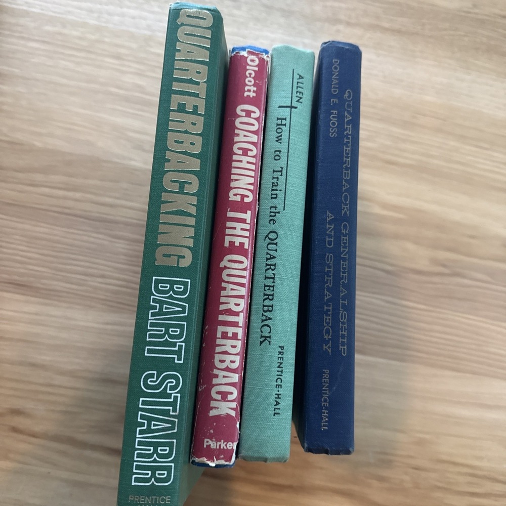 Vintage Football Lot 4 Hardcover Books Quarterback Coaching/training